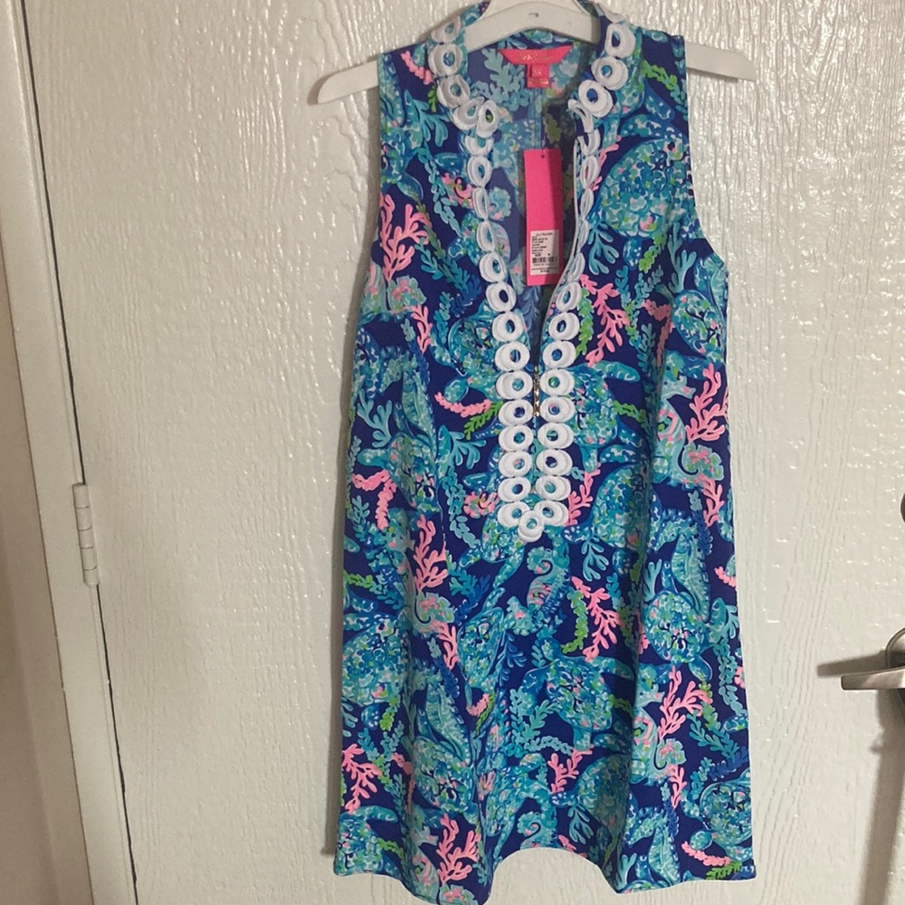 Lilly Pulitzer Blue and Pink Shift Dress
